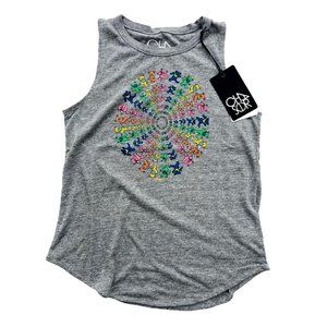 Chaser Girls Circle Multicolor Bears Tank top Streamy Grey